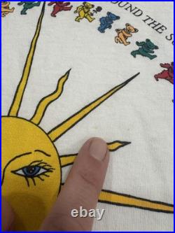 Vintage Grateful Dead Shirt Mens Large White Dancing Bears Long Sleeve Tee 1988