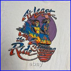 Vintage Grateful Dead Shirt Mens Medium White 1980s Relix Enjoying The Ride