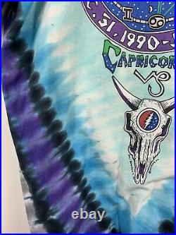 Vintage Grateful Dead Shirt Mens Sz M Blue Tie Dye New Years Eve Capricorn