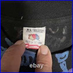 Vintage Grateful Dead Shirt Mens XL Black Skeleton All Over Print Brockum 90s