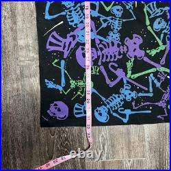 Vintage Grateful Dead Shirt Mens XL Black Skeleton All Over Print Brockum 90s