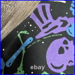 Vintage Grateful Dead Shirt Mens XL Black Skeleton All Over Print Brockum 90s