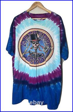 Vintage Grateful Dead Shirt Multi Color Tye Dye Short Sleeve Crew Liquid Blue 2X