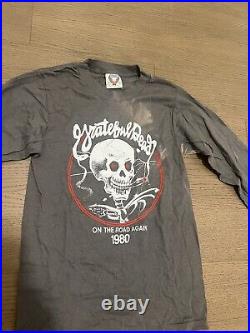 Vintage Grateful Dead Shirt T Shirt 1980 On The Road Again Smoking S Long Sleeve