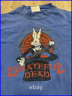 Vintage Grateful Dead Shirt Tour Year Of The Hare 1987 Rabbit Bolt Garcia Hat