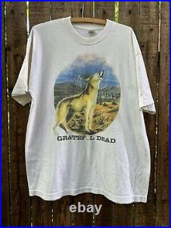 Vintage Grateful Dead Shirt XL Las Vegas Tour 1995 Band Concert Rare Wolf