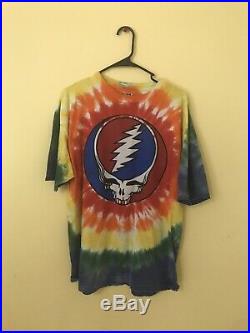 Vintage Grateful Dead Shirt XL Psychedelic Tie Dye Skeleton Lot Tee RARE 1991