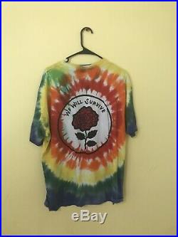 Vintage Grateful Dead Shirt XL Psychedelic Tie Dye Skeleton Lot Tee RARE 1991