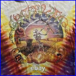Vintage Grateful Dead Shirt XL Tie Dye 1990s Fall Tour Skeleton