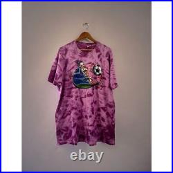 Vintage Grateful Dead Skeleton Soccer Tie-Dye T-Shirt XL Purple Unisex