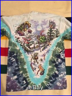 Vintage Grateful Dead Skiing Bears Shirt Long Sleeve 1996 Tie Dye L