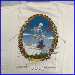 Vintage Grateful Dead Skiing Shirt Mens Extra Large White Shred Head FS 1992