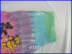 Vintage Grateful Dead Spiral Bears Liquid Blue T-Shirt XL Tie Dye 1989 Usa
