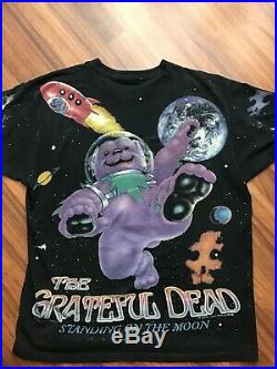 Vintage Grateful Dead Standing On The Moon All Over Print Shirt XL Extra Large