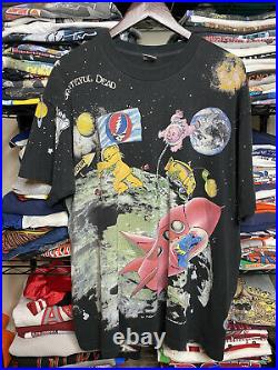 Vintage Grateful Dead Standing On The Moon Tshirt 1995 Double Sided Print Sz XL