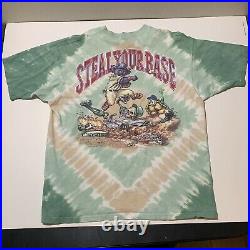 Vintage Grateful Dead Steal Your Base Liquid Blue T Shirt Baseball USA Mens XL