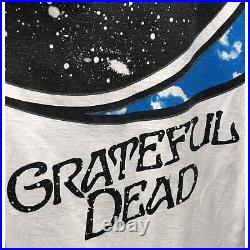 Vintage Grateful Dead Steal Your Face Graphic Skull Liquid Blue T Shirt Large 94