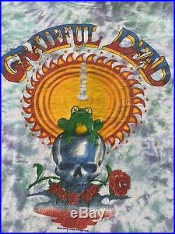 Vintage Grateful Dead Summer 1987 Frog Sun Skull Tie Dye T-Shirt Original 87 80s
