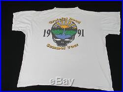Vintage Grateful Dead Summer 1991 Tour Dancing Skeletons White XL T-shirt J800