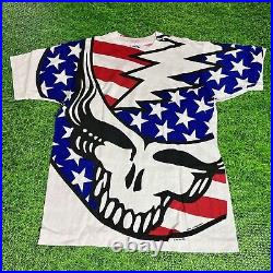 Vintage Grateful Dead Summer Tour 1993 American Flag Liquid Blue Band Size Large