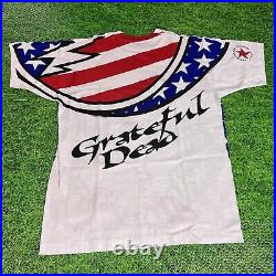 Vintage Grateful Dead Summer Tour 1993 American Flag Liquid Blue Band Size Large