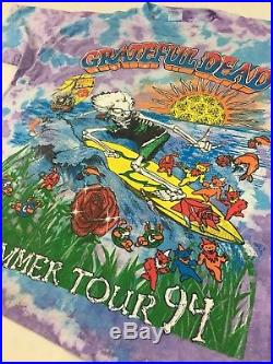 Vintage Grateful Dead Summer Tour 94 T Shirt Retro 90s Dancing Bear Surf 1994