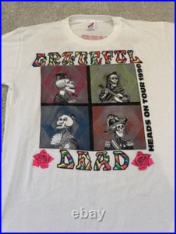 Vintage Grateful Dead T Shirt 1990 Summer Tour Heads On Tour XL