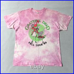 Vintage Grateful Dead T Shirt 89 Fall Tour Pink Tie Dye Single Stitch XL
