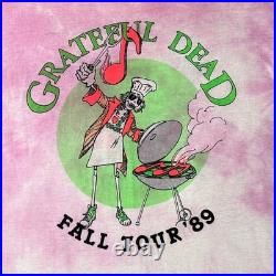 Vintage Grateful Dead T Shirt 89 Fall Tour Pink Tie Dye Single Stitch XL