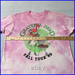 Vintage Grateful Dead T Shirt 89 Fall Tour Pink Tie Dye Single Stitch XL