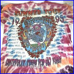 Vintage Grateful Dead T-Shirt Adult XL 30th Anniversary Summer Tour 1995 Tie-Dye