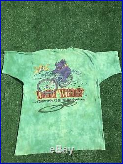 Vintage Grateful Dead T Shirt Dead Treads RARE 90s Liquid Blue Tie Dye Sz XL