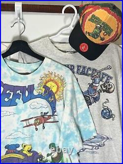 Vintage Grateful Dead T-Shirt & Hat Lot of Three Shirts Men Size XL Band Tees