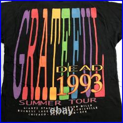 Vintage Grateful Dead T Shirt Mens Large Black 1993 Summer Tour Greggenrich