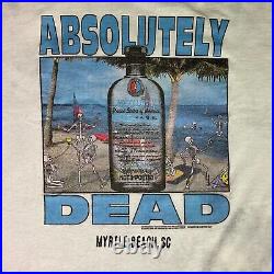 Vintage Grateful Dead T-Shirt Mens Large White Tye Dye Absolutely Dead Music Tee