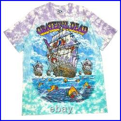 Vintage Grateful Dead T-Shirt Ship Of Fools 1993 All Over Print XL