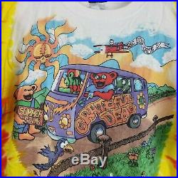Vintage Grateful Dead The Bus Came By T Shirt 1994 Tie Dye Liquid Blue Sz Medium