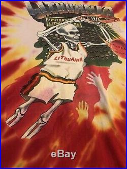 Vintage Grateful Dead Tie Dye 1992 Tshirt Lithuania Basketball Size XXL EUC