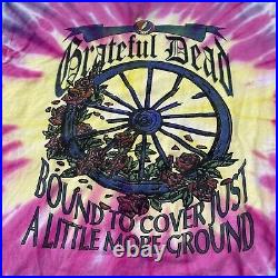 Vintage Grateful Dead Tie Dye 1995 Tour Tshirt Single Stitch XL Bound To Cover