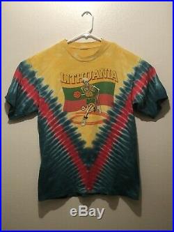 Vintage Grateful Dead Tie-Dye T Shirt Lithuania Basketball Olympics L