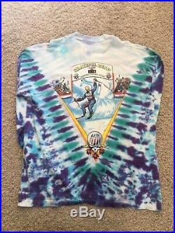Vintage Grateful Dead USA Ski Team T Shirt Long Sleeve 1994/95 Tie Dye Sz XL