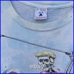 Vintage Grateful Dead Washington DC Tye Die Golf Shirt 1994 XL Paint Stains