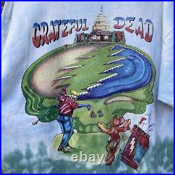 Vintage Grateful Dead Washington DC Tye Die Golf Shirt 1994 XL Paint Stains