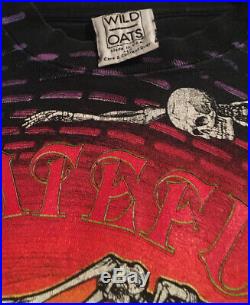 Vintage Grateful Dead Wild Oats Large T-Shirt Spiral Skeletons EX. CONDITION