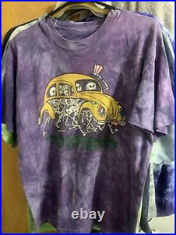 Vintage Grateful Dead Xing Liquid Blue T-Shirt Purple Volkswagon 1994 L Tie Dye