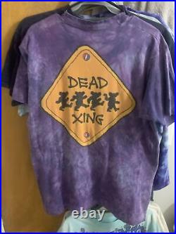 Vintage Grateful Dead Xing Liquid Blue T-Shirt Purple Volkswagon 1994 L Tie Dye