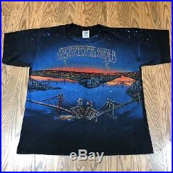 Vintage Grateful Dead t-shirt Golden Gate SF All Over Print XL Wild Oats