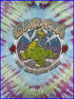 Vintage Jerry Garcia 1987 Broadway Tie Dye Shirt Large Single Stitch Deadhead NY