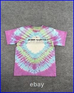 Vintage Jerry Garcia 1987 Broadway Tie Dye Shirt Large Single Stitch Deadhead NY