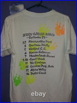 Vintage Jerry Garcia Band Fall 1989 Tour T-Shirt Large/XL Grateful Dead